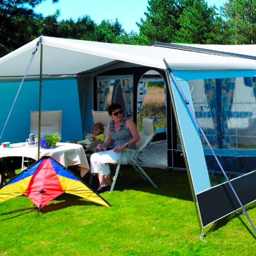 Walker Castel Seitenwand mit Fenster Dunkelblau - Reisemobil- & Busvorzelte