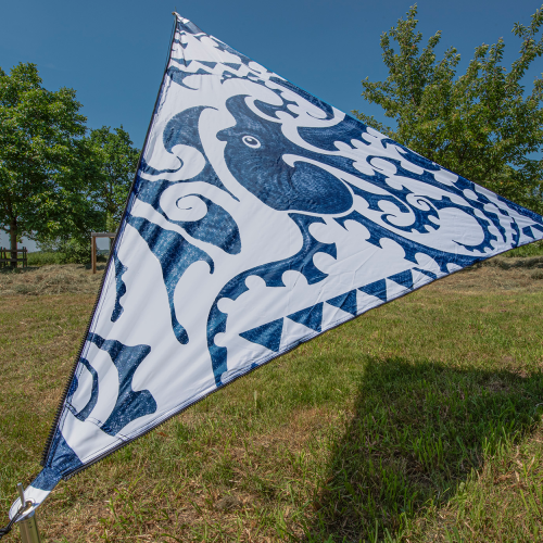 Bent Sonnensegel Zip-Canvas Neuseeland Design Oktopus Druck/RV Schwarz - Pavillons & Tarps