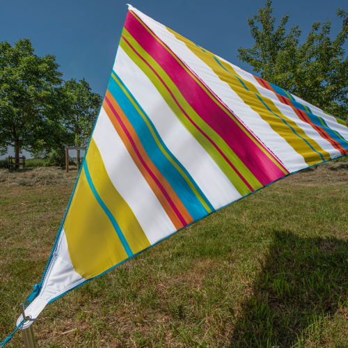 Bent Sonnensegel Zip-Canvas Karibik Design Weiß gestreift - Pavillons & Tarps