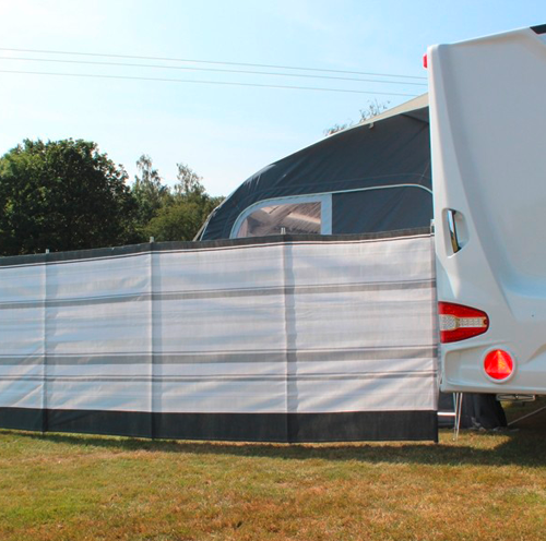 Blue Diamond gestreifter Windschutz 5,4 x 1,22 Meter grau - Sichtschutz & Sonnenschirme