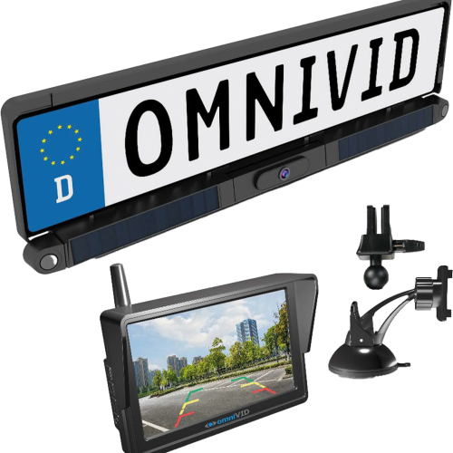 omniVID Kabelloses Rückfahrsystem Solar6 mit Ultraschallsensoren und Solarpanel - Rückfahrkameras & Rückfahrsysteme