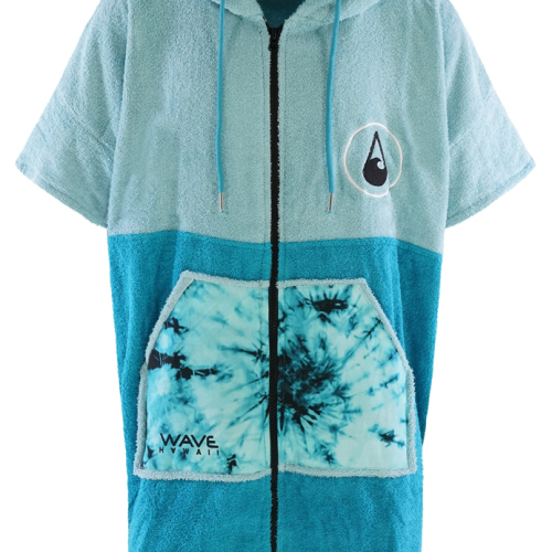 Wave Hawaii Reißverschluss Poncho Flyh Unisex M  hellblau M - Damenshirts, -blusen & -pullover