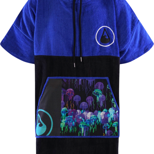 Wave Hawaii Strandponcho Jellygang Unisex L  dunkelblau L - Damenshirts, -blusen & -pullover