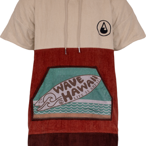 Wave Hawaii Strandponcho Campeche Unisex S-M hellbraun S / M - Damenshirts, -blusen & -pullover