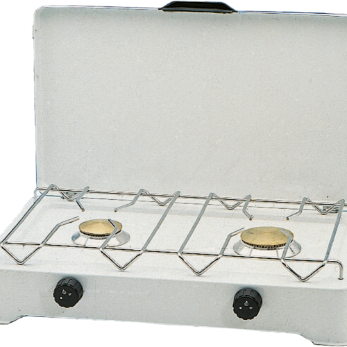 GOK Gaskocher 50 mbar 3,5 kW weiss Anschluss RST8 Edelstahl-Rost verchromt - Gaskocher