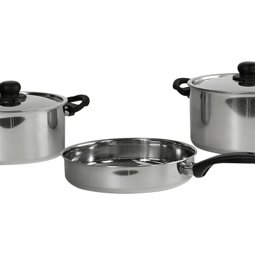 Berger Edelstahl Topf-Set mit Deckel 5 teilig - Kochgeschirr-Sets