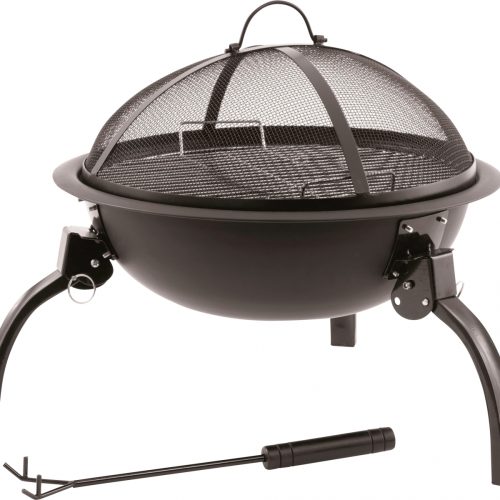 Outwell Cazal Fire Pit M Feuerschale mit Rost und Siebdeckel 52,5 x 52,5 x 40 cm - Feuerschalen und -Körbe