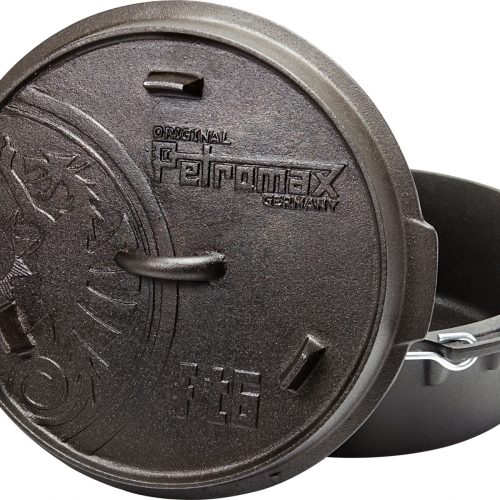 Petromax Dutch Oven Feuertopf 5,5 Liter mit Deckel und planer Boden - Camping-Töpfe
