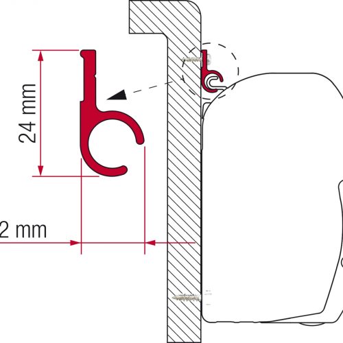 F45 Kit Rail R 300 cm - Markisenadapter von Fiamma