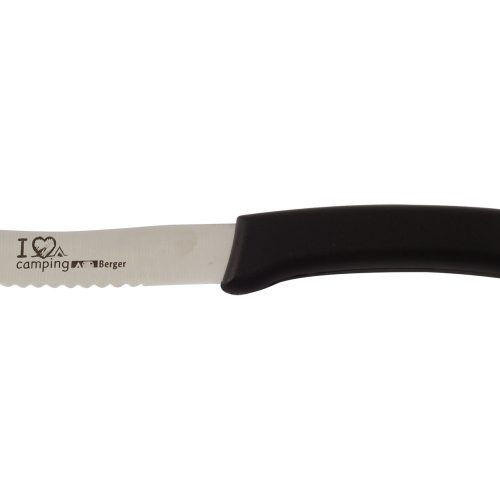 Berger Frühstücksmesser I Love Camping schwarz - Campingbesteck