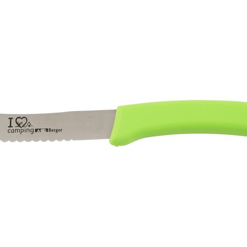 Berger Frühstücksmesser I Love Camping grün - Campingbesteck