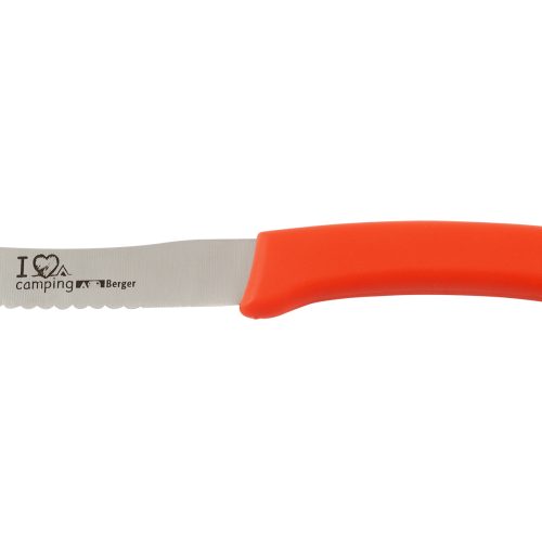 Berger Frühstücksmesser I Love Camping rot - Campingbesteck