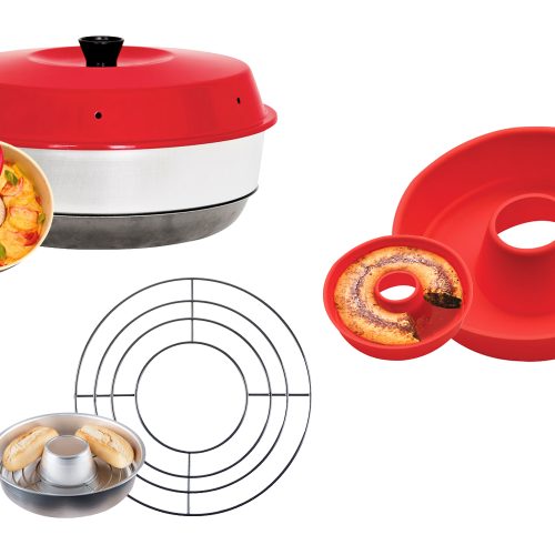 Omnia Campingbackofen Set 3-teilig inkl. Silikonbackform & Aufbackgitter - Kochgeschirr-Zubehör