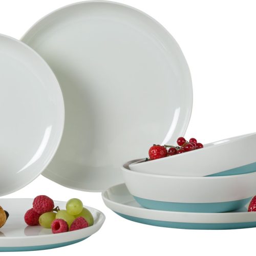 Berger Stone Melamin Geschirr-Set 8 teilig blau - Kunststoff und Melamin Geschirr-Sets