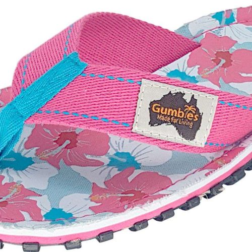 Gumbies Mixed Hibiscus Zehenstegsandale  pink 38 - Damenschuhe