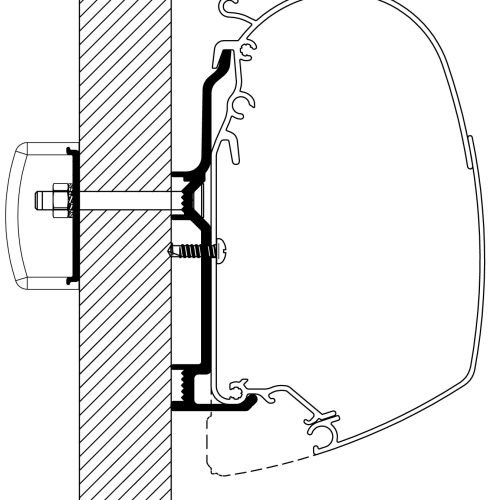 Thule Markisenadapter Bürstner 2017 Wandmontage - Markisenadapter