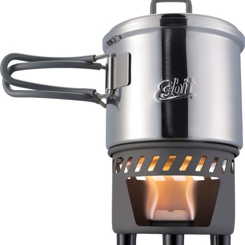 Esbit Trockenbrennstoff-Kochset mit Stand 585 ml 18/8 Edelstahl - Taschenkocher