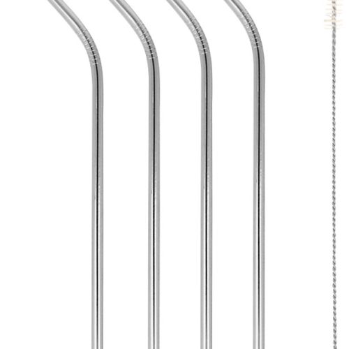 Metaltex Edelstahl Trinkhalm-Set inkl. Reinigungsbürste 4 tlg. - Sonstiges Küchenzubehör