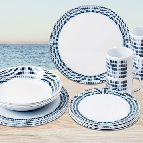 Brunner Bluebay Melamingeschirr-Set 16-tlg. - Kunststoff und Melamin Geschirr-Sets