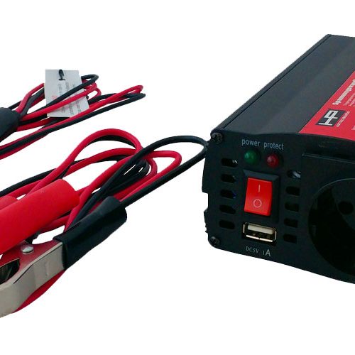 HP Spannungswandler 12 V auf 230 V  mit Batterieklemmen und 12 V - Stecker 300 - 600 W - Wechselrichter & Spannungswandler von HP Autozubehör