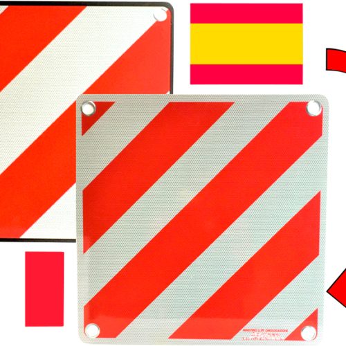 IWH Aluminium Wendewarntafel 2-in-1 Italien / Spanien 50 x 50 cm - Fahrradträger Zubehör