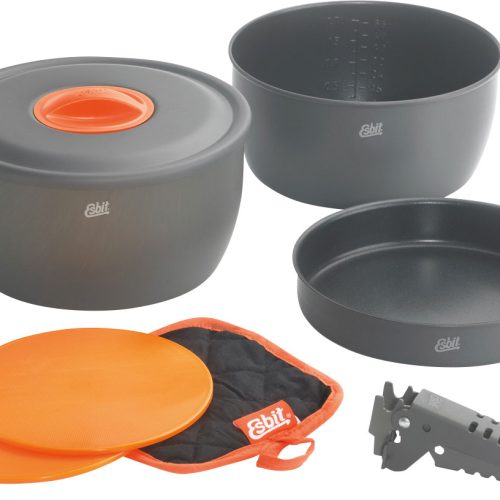 Esbit Aluminium-Kochgeschirr mit Antihaftbeschichtung 8 tlg. - Trekkinggeschirr