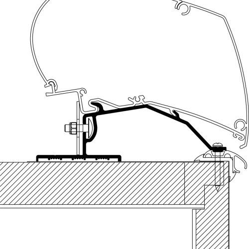 Thule Caravan Omnistor 6200 / 6300 / 9200 Markisenadapter Dachmontage 4,0 m - Markisenadapter