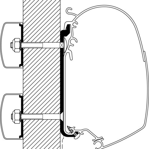 Thule Universal Markisenadapter für Omnistor 4900 / 5200 / 8000 4,5 m - Markisenadapter
