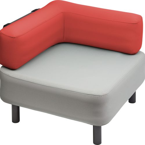 One Bar Element 1 aufblasbarer Eck-Sessel / Sitzelement Light Grey / Red - Relaxsessel