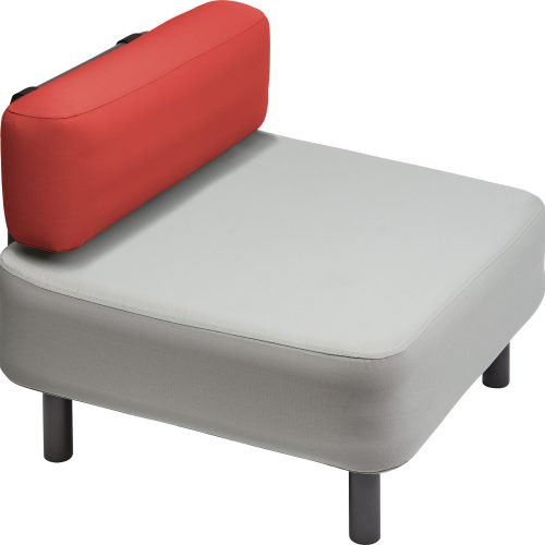 One Bar Element 2 aufblasbarer Lehnen-Sessel / Sitzelement Light Grey / Red - Relaxsessel