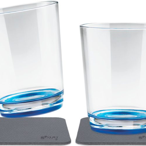 silwy® Tritan-Magnetgläser mit Untersetzer 2er Set  (250 ml) Blau - Gläser