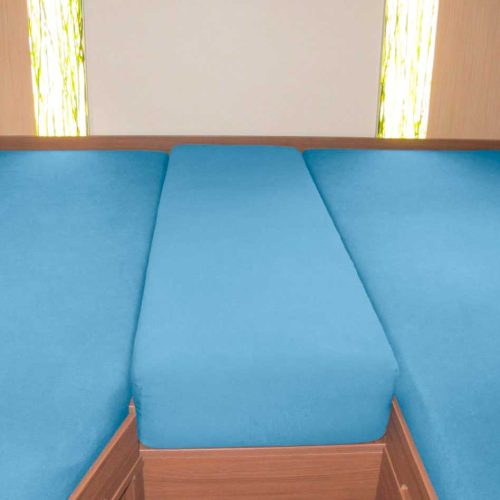 Spannbetttuch Set Heckbett 3-teilig Stahlblau - Schlafkomfort von Berger