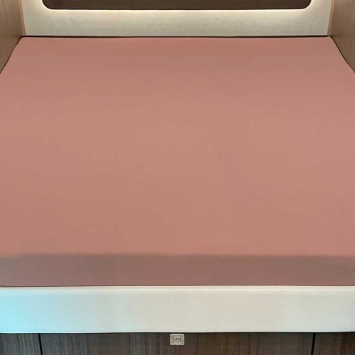 Spannbettlaken für Queensbett mit Abrundung oder Ecke Macchiato - Schlafkomfort
