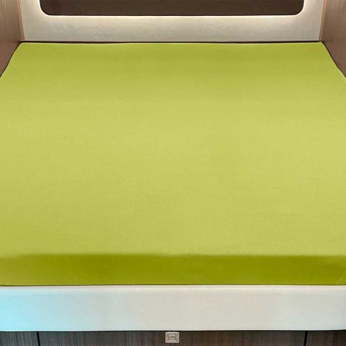 Spannbettlaken für Queensbett mit Abrundung oder Ecke Apfelgrün - Schlafkomfort
