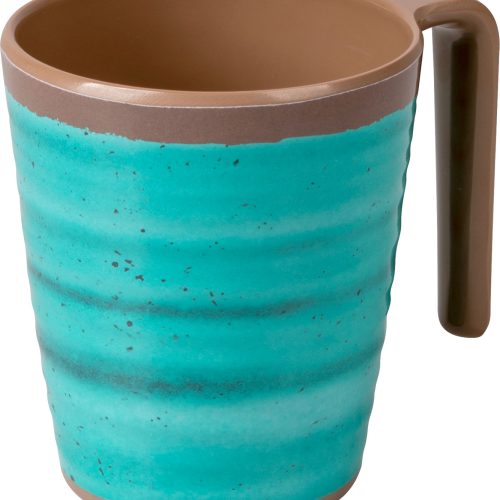 Bo-Camp Melamin Henkelbecher 400 ml Set 4 Stück blau / braun - Becher und Tassen