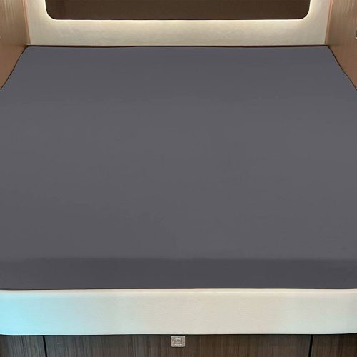Spannbettlaken für Queensbett mit Abrundung oder Ecke Titanium - Schlafkomfort