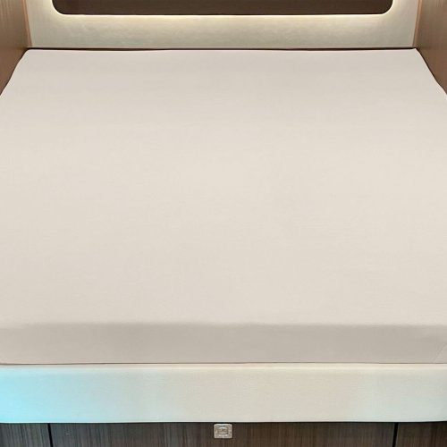 Spannbettlaken für Queensbett mit Abrundung oder Ecke Sand - Schlafkomfort