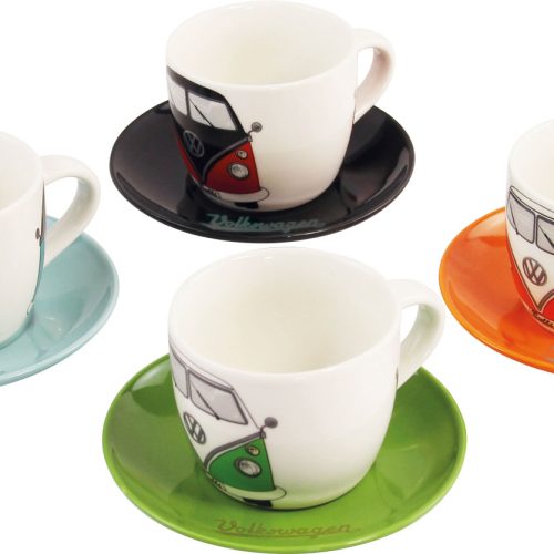 VW Collection T1 Bulli Espresso Tassen Set 4 Stück 100 ml - Becher und Tassen