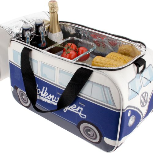 VW Collection Kühltasche 25 Liter in T1 Bulli Format Weiß / Blau - Passive Kühlboxen