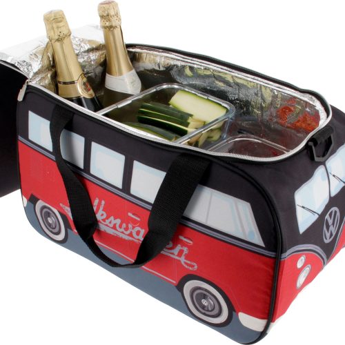 VW Collection Kühltasche 25 Liter in T1 Bulli Format Rot / Schwarz - Passive Kühlboxen