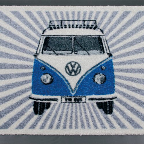 VW Collection T1 Bulli Strahlen Fußmatte Blau 70 x 50 cm - Fußmatten