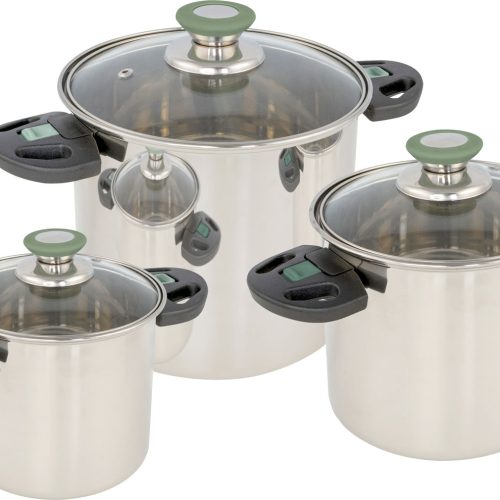 Bo-Camp Elegance Compact Edelstahl Kochtopf Set 3-tlg. - Camping-Töpfe