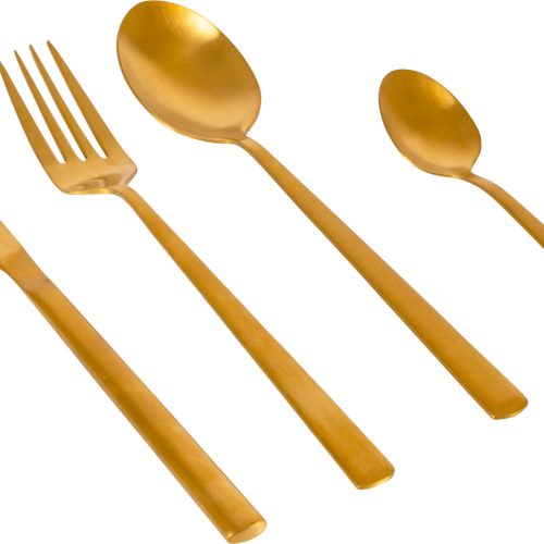 Bo-Camp Industrial Edelstahl Besteckset 16-tlg. Gold - Campingbesteck