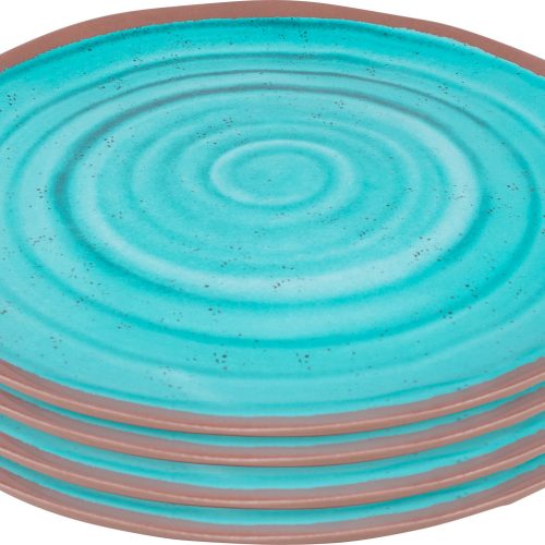 Bo-Camp Melamin Essteller 4er-Set blau / braun - Teller