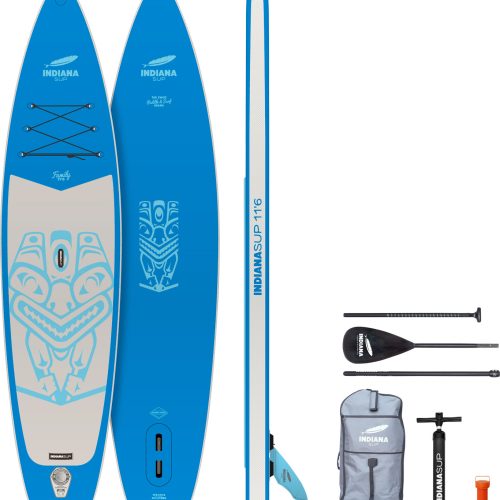 Indiana 11'6 Family Pack Stand Up Paddling-Board inkl. Paddel und Luftpumpe Blau - Schlauchboote, Kajaks & SUP-Boards von Indiana SUP