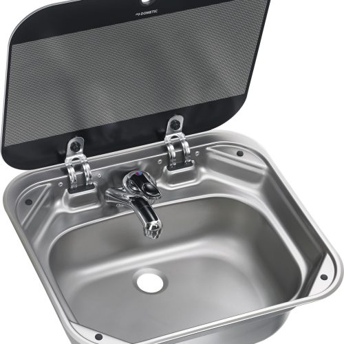 Dometic SNG 4237 Eckige Spüle mit Glasabdeckung 420 x 370 mm - Spülbecken