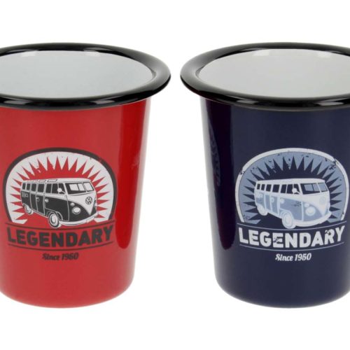 VW Collection T1 Bus Emaille Becher 310 ml Set 2 Stück - Becher und Tassen