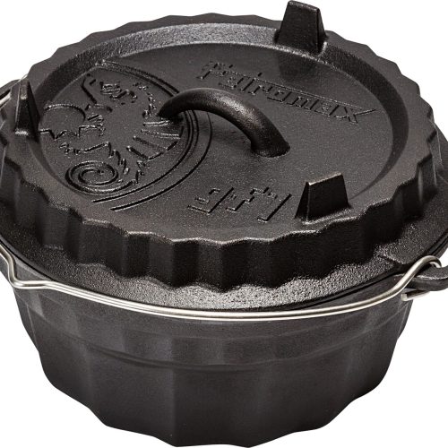 Petromax GF1 Gusseisen Gugelhupfform mit Tortenboden-Deckel 3 Liter - Camping-Töpfe