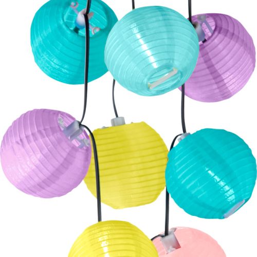 Solar Lampionkette LED bunt 240 cm - LED Campingleuchten
