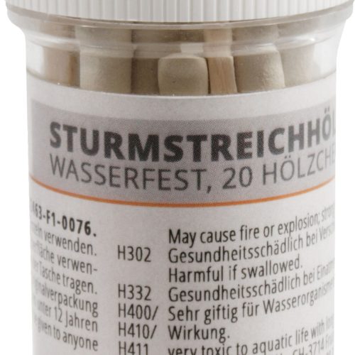 Origin Outdoors Wasserfeste Sturmstreichhölzer in Dose 20 Hölzchen - Grillanzünder und -Kohle